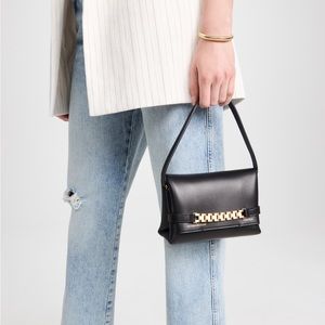 Victoria Beckham Mini Black Leather Chain Bag